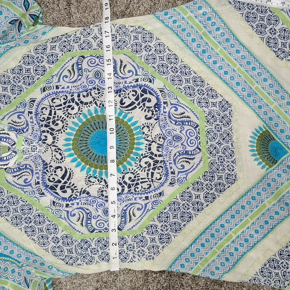 Athleta lightweight bathing suit cover-up - M -blue/green boho medallion mandala - Picture 7 of 7